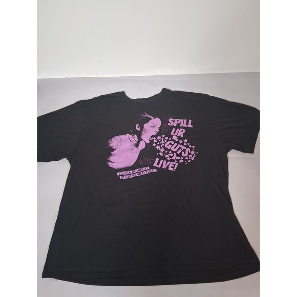 Olivia Rodrigo Other - Olivia Rodrigo GUTS World Tour T-Shirt XXL Black Purple Spill Ur Guts Live Tee